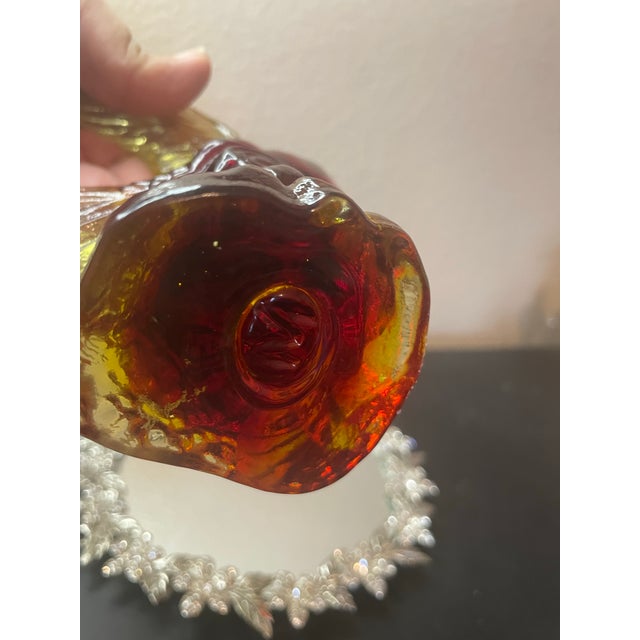 Glass VTG Mosser Amberina Glass 7” Bird in Flight Figurine For Sale - Image 7 of 8