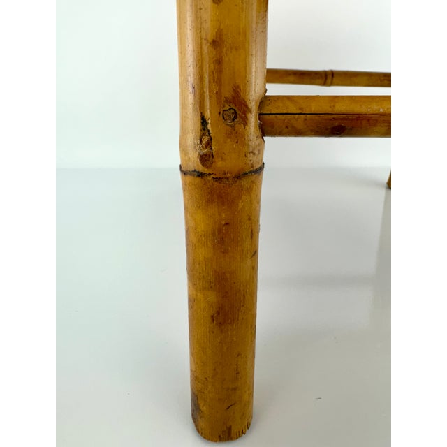 Mid Century Burnt Tortoise Bamboo Plant Stand For Sale - Image 4 of 10