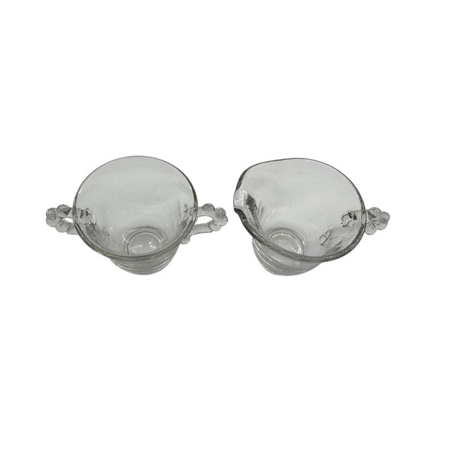 Transparent Mid 20th Century Imperial Glass Candlewick Cream & Sugar Set For Sale - Image 8 of 8