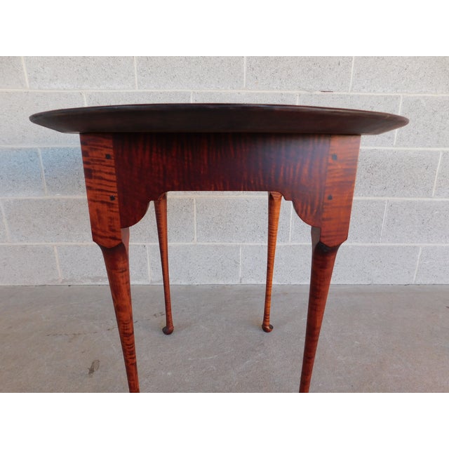 Tiger Maple Queen Ann Accent Table by Great Windsor Chair Co For Sale - Image 12 of 14