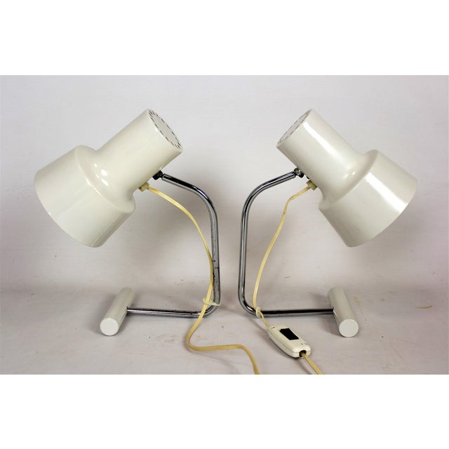 Cream White Table Lamps by Josef Hurka for Napako, 1960s, Set of 2 For Sale - Image 8 of 18
