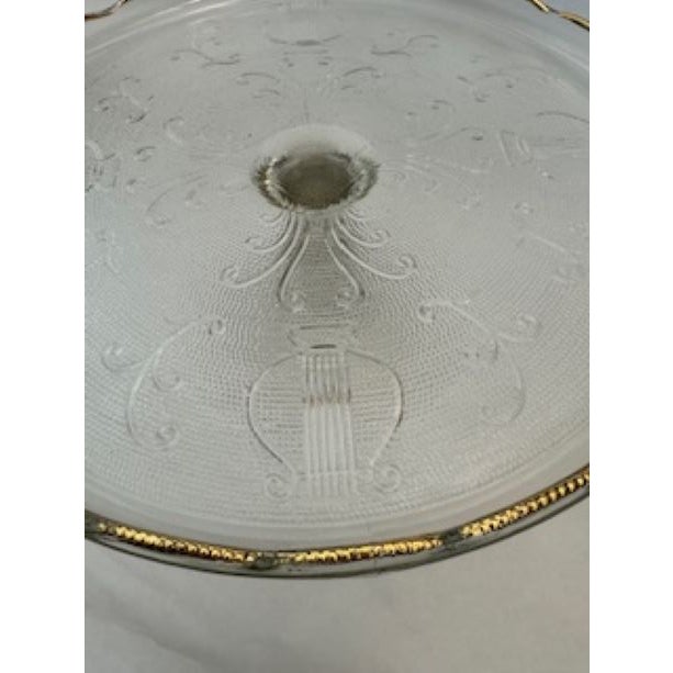 Jeannette Glass Vintage Mid-Century Glass Pedestal Cake Stand For Sale - Image 4 of 5