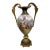19th Century Rococo Shepherds Lovers Porcelain Vase With Ormolu Cherub Handles For Sale