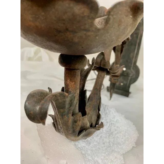 1930s Vintage Spanish Swing Arm Hand Forged Spanish Sconces - Pair For Sale - Image 5 of 12