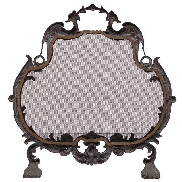 Antique Bronze Firescreen, England, 1880s For Sale