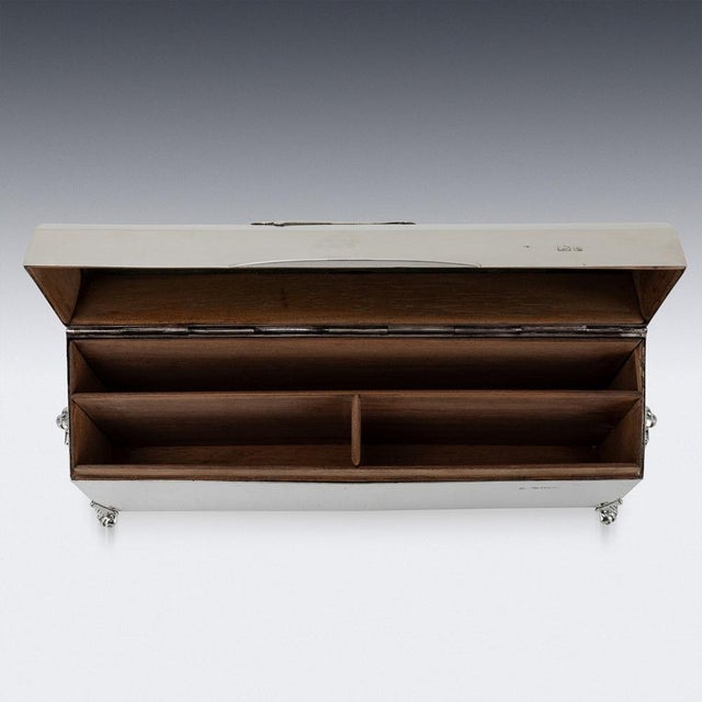 Metal 20th Century Edwardian Silver Bridge Game Box, Chester, 1905, Set of 4 For Sale - Image 7 of 12