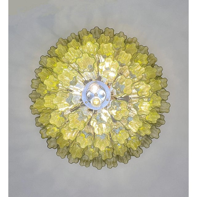 Large Vintage Green Murano Glass Tiered Chandelier, 1990s For Sale - Image 12 of 18