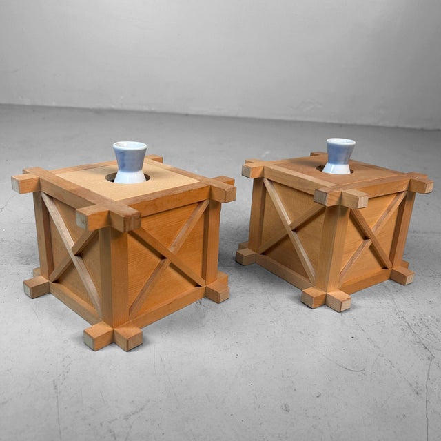 Japanese Shinto Sakaki Flower Stands in Kiso Hinoki Wood, 1970s, Set of 2 For Sale - Image 9 of 16