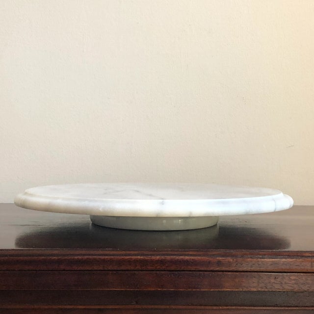Farmhouse Vintage Mid-20th Century Solid Marble Lazy Susan Turntable For Sale - Image 3 of 11