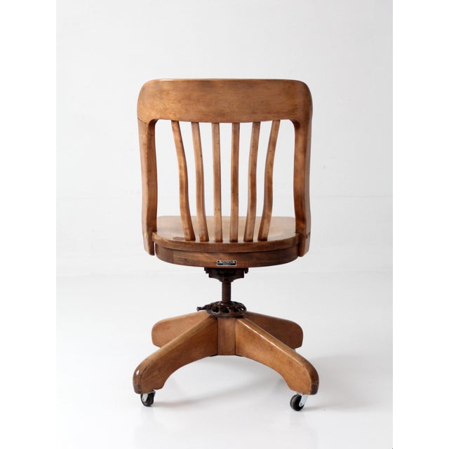Antique Spritzer's Wood Swivel Desk Chair For Sale - Image 9 of 17