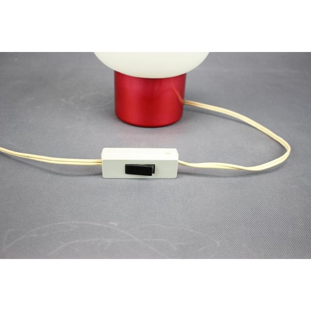 Gold Czechoslovak Space Age Burgundy Red Opaline Glass Table Lamp, 1970s For Sale - Image 8 of 9