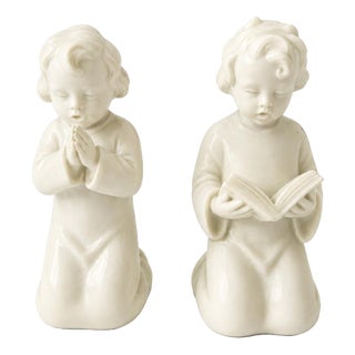 Porcelain Singing Angels Figuirines from Vista Alegre, Set of 2 For Sale