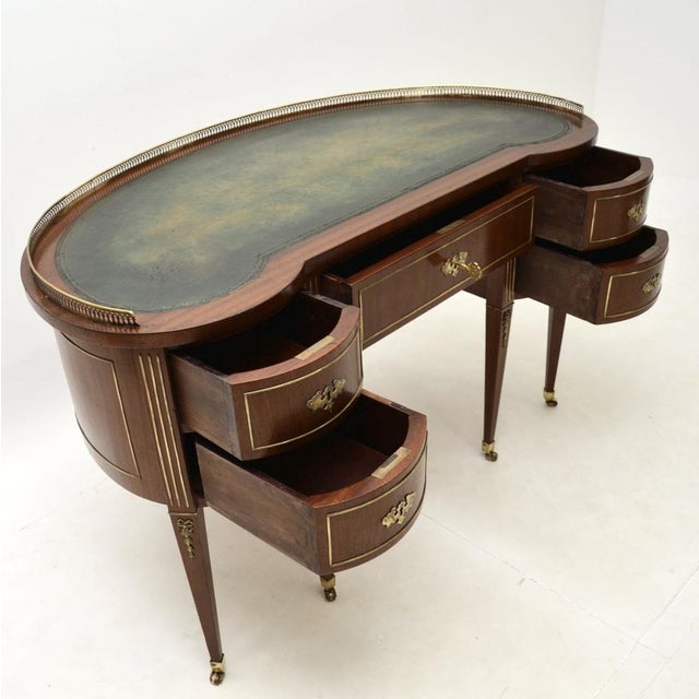 Early 19th Century Antique Empire Austrian Leather Top Desk, 1830s For Sale - Image 5 of 11