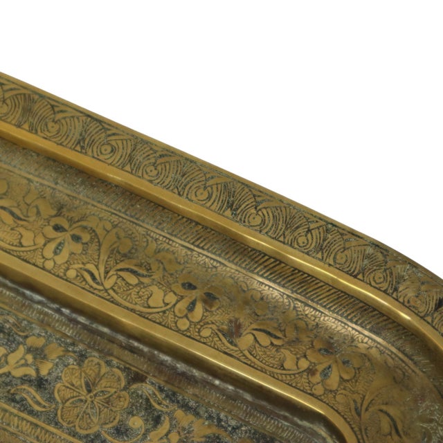 Vintage Brass Tray with Peacock Decoration, 1950s For Sale - Image 11 of 18