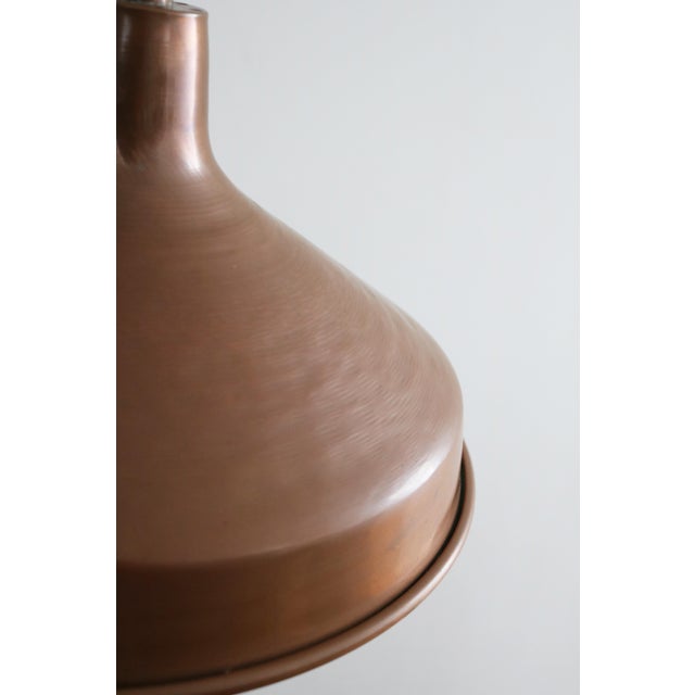 Metal Danish Brutalist Hand-Hammered Copper Pendant Lamp from ES Horn Aalestrup, 1960s For Sale - Image 7 of 9