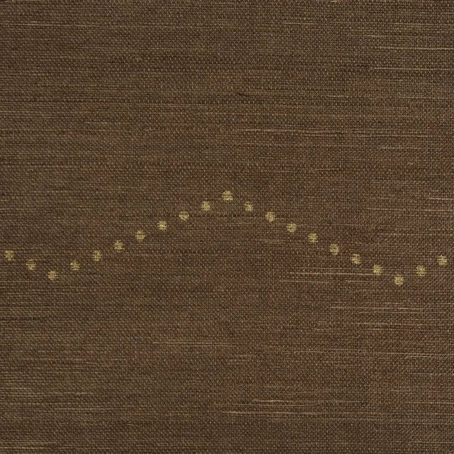 Contemporary SAMPLE - Schumacher Rivet Stripe Sisal Wallpaper In Sepia 1 For Sale - Image 3 of 4