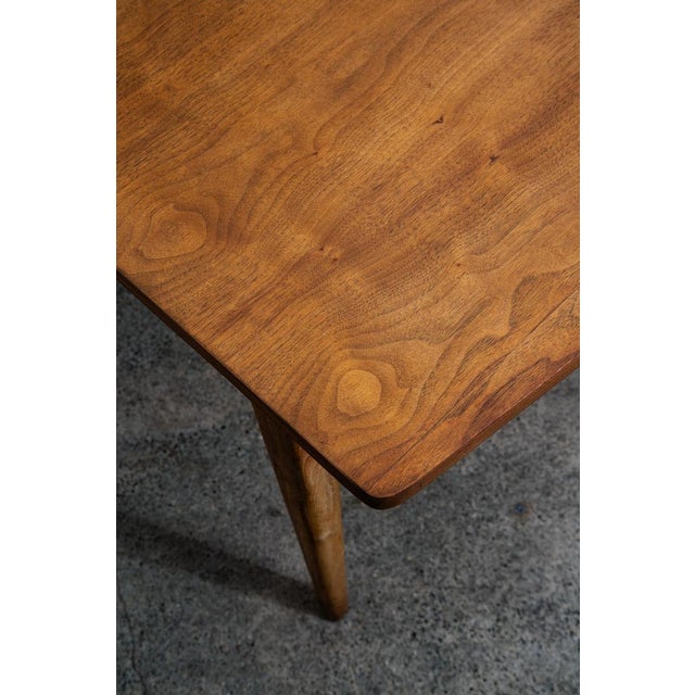 1960s 1960s Mid Century Modern Dining Table Drexel Walnut Extension Leaf X1 Rectangular MCM For Sale - Image 5 of 12