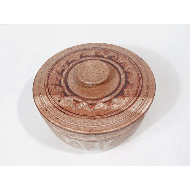 1990s Signed Hand-Thrown Studio Pottery Steam Pot With Lid For Sale - Image 4 of 14