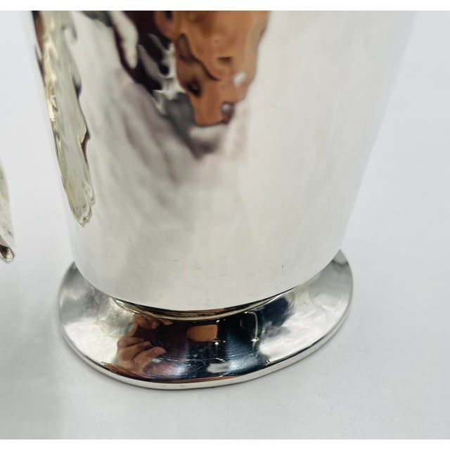 1960s Los Castillo Silver-Plated Pitcher With Lapis Bird Handle, Taxco For Sale - Image 10 of 16