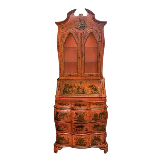 This is a beautiful piece! This is a mid-century hand painted Italian secretary desk with elaborate hand painted...