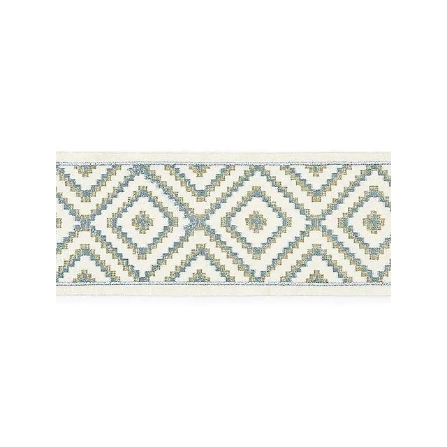 Transitional Sample, Scalamandre Medina Embroidered Tape, Mineral For Sale - Image 3 of 3