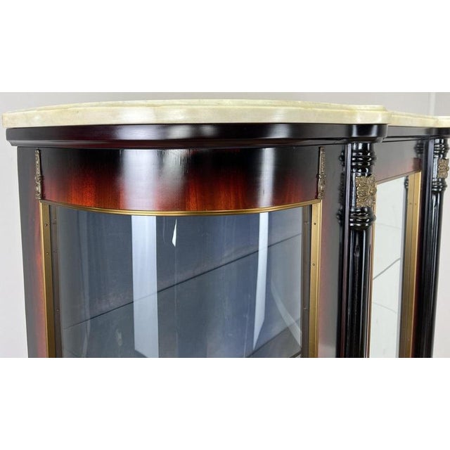 Vintage French Empire Style Display Cabinet with Marble Top For Sale - Image 6 of 18