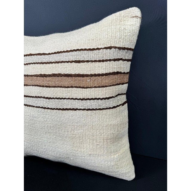 Contemporary Turkish Hemp Pillow Cushion Natural Beige Brown Pillow Cushion Cover 20"x20" For Sale - Image 3 of 4