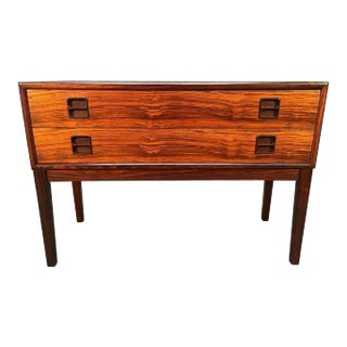 Vintage Danish Mid Century Modern Rosewood Entry Chest - Side Table by Brouer Mobelfabrik For Sale
