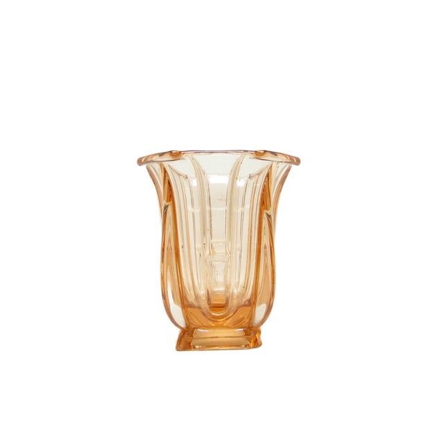 Glass Art Deco Polish Vase from Zawiercie Glassworks, 1930s For Sale - Image 7 of 7