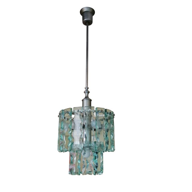 1960s Vintage Glass Pendant in the style of Fontana Arte, 1960s For Sale - Image 5 of 6