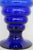 Mid 20th Century Cobalt Blue Ribbed Glass Goblet Vase Vessel With Flared Rim Art Deco Style 4878b For Sale - Image 5 of 8