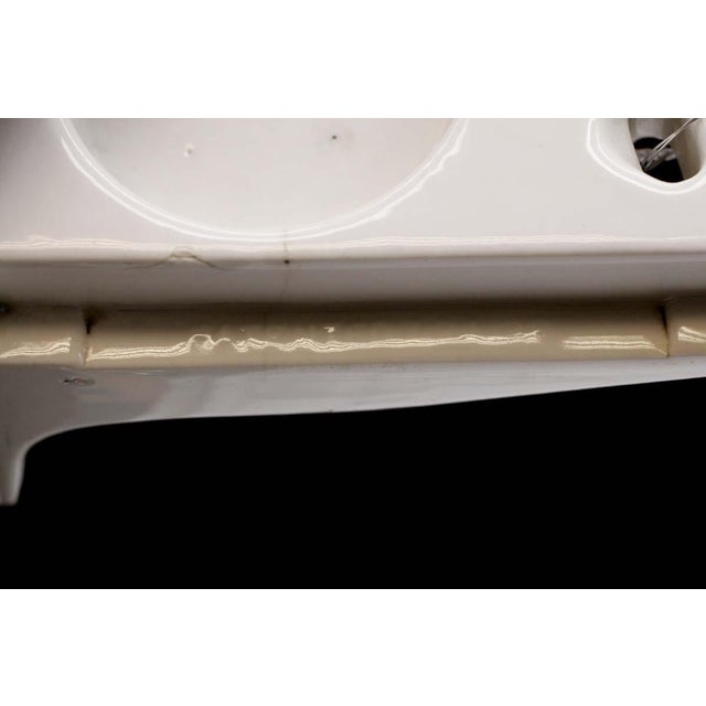 Mid 20th Century Vintage White Ceramic Corner Wall Cup & 4 Toothbrush Holder For Sale - Image 5 of 7