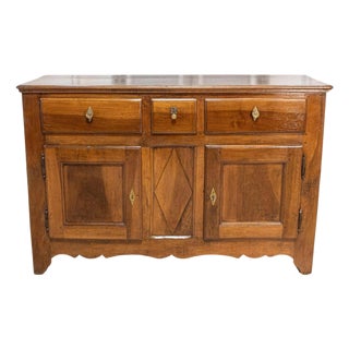 Italian Early 19th Century Walnut Three Drawers over Two Doors Buffet For Sale