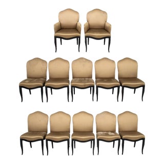 Louis XV Style Upholstered Dining Chairs, 12 For Sale