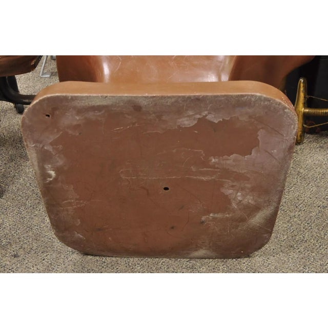 Vintage Mid Century Modern 1980s Brown Molded Plastic Hand Chair For Sale - Image 9 of 12