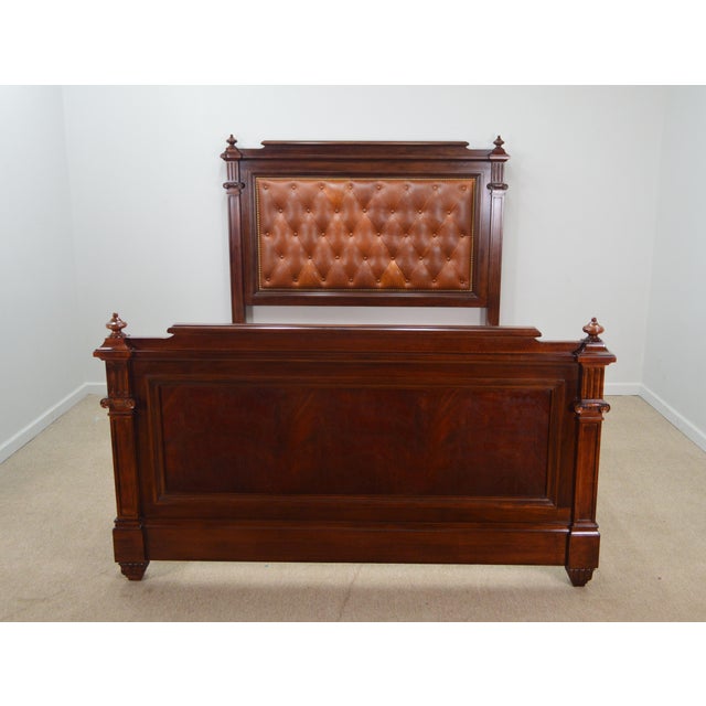 Ralph Lauren Mahogany Queen Leather Bed Frame Chairish