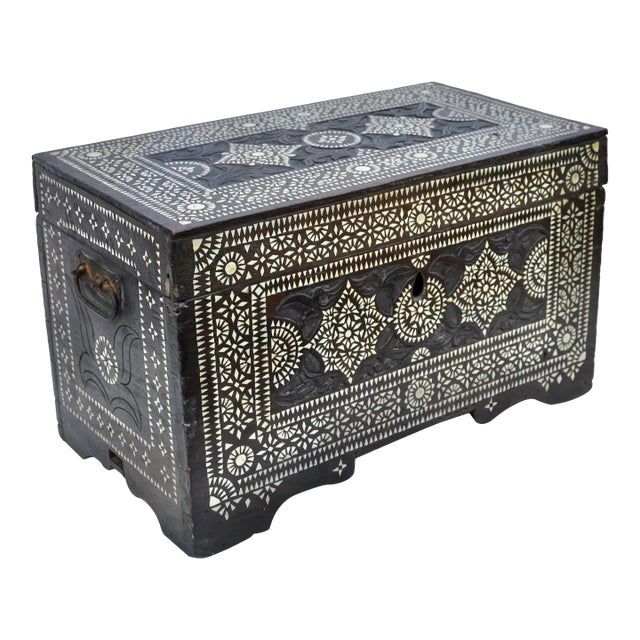 Late 19th Century Moorish-Patterned Mother-Of-Pearl Chest For Sale
