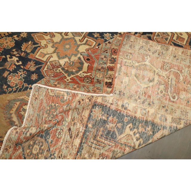 Zabihi Collection Geometric Oversize Persian Antique Heriz Rug - 12'2" x 18'2" For Sale - Image 10 of 12