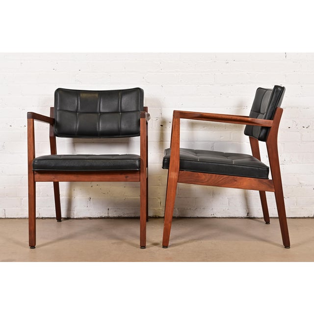 Jens Risom Style Mid-Century Modern Sculpted Walnut Lounge Chairs, Pair For Sale - Image 9 of 12