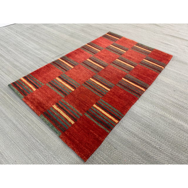 Persian 2ft × 3ft 2in Handwoven Flatweave Patchwork Kilim Area Rug For Sale - Image 3 of 12