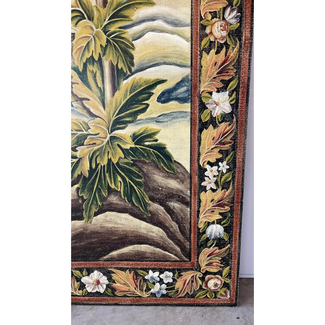 Large Botanical Palm Tree Wood Panel For Sale - Image 11 of 12