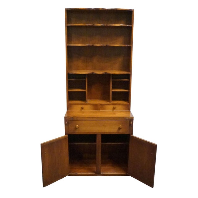 Whitney Furniture Solid Hard Rock Maple Early American 32" Secretary Desk 7493 For Sale - Image 13 of 18