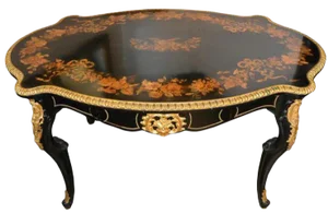 19th C. French Inlaid Bronze Mounted Writing Table