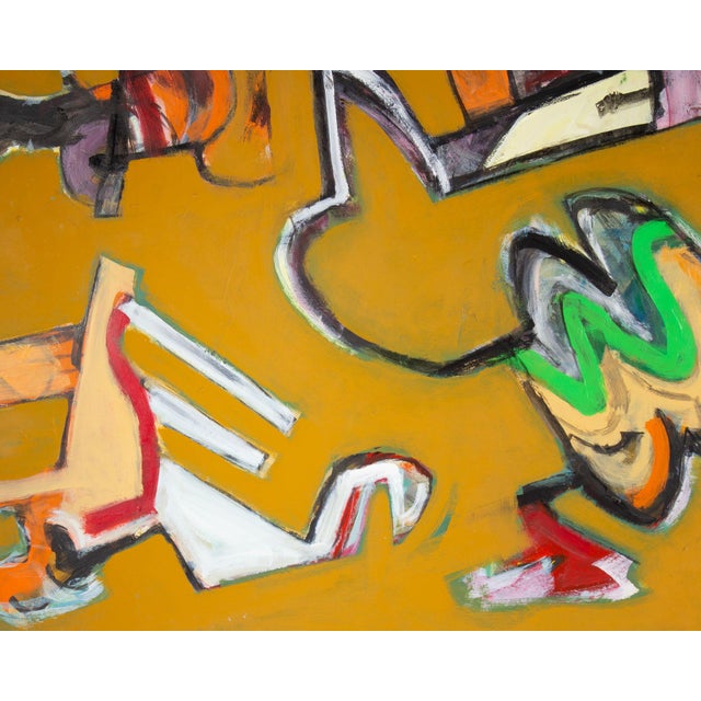 Yellow Abstract Acrylic Painting by James L. Bruch For Sale - Image 8 of 8