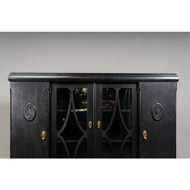 Black Art Nouveau Display Bookcase For Sale - Image 8 of 18