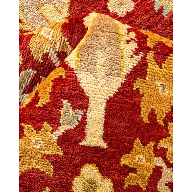 Textile Eclectic, One-of-a-Kind Hand-Knotted Area Rug in Orange, 8' 10" x 12' 2" For Sale - Image 7 of 8