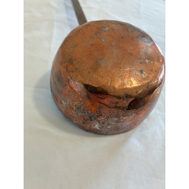 Early 20th Century Antique Hand Hammered Copper Ladle With Hanging Loop For Sale - Image 5 of 11