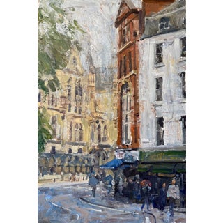 Streets of London by Clyde Steadman | Oil Painting of a busy street scene in London For Sale