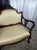 Late 19th Century Victorian Carved Mahogany Settee in Shimmering Cream & Gold Ball and Claw Feet For Sale In Phoenix - Image 6 of 13