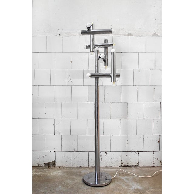 Metal Italian 17-Light Floor Lamp by Goffredo Reggiani, 1970s For Sale - Image 7 of 7